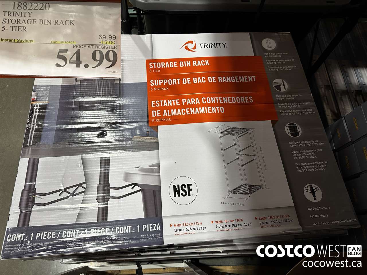 1882220 TRINITY STORAGE BIN RACK 5-TIER ($15.00 INSTANT SAVINGS EXPIRES ON 2025-09-29) $54.99