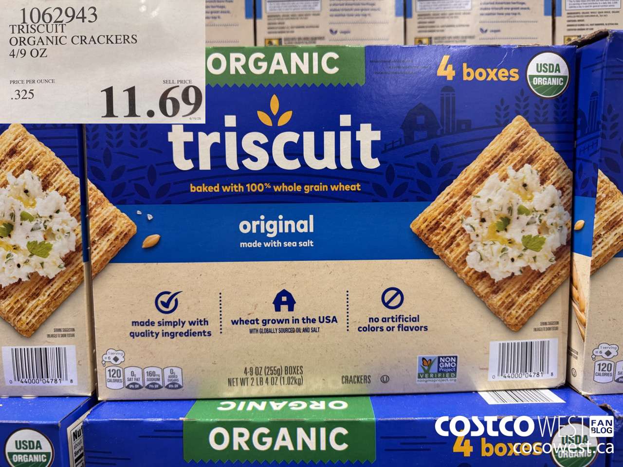1062943 TRISCUIT ORGANIC CRACKERS 4/9 OZ $11.69