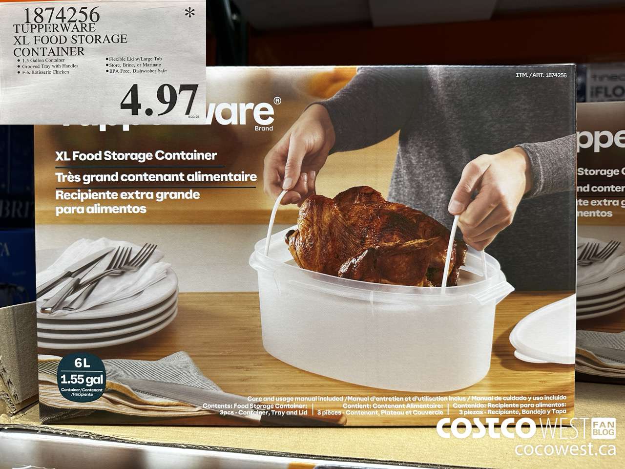 1874256 TUPPERWARE XL FOOD STORAGE CONTAINER $4.97