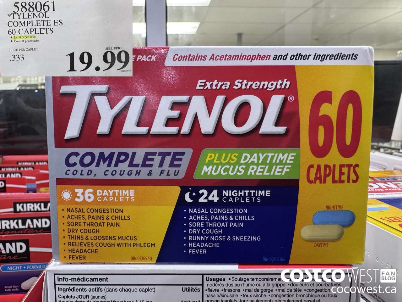 588061 TYLENOL COMPLETE COMPLETE ES 60 CAPS $19.99