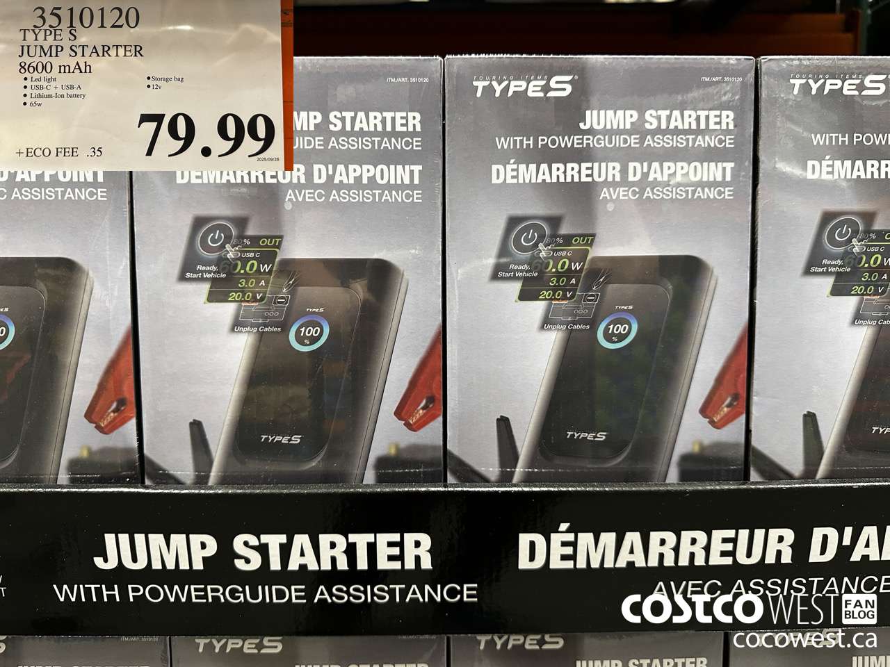 3510120 TYPE S JUMP STARTER 8600 MAH $79.99