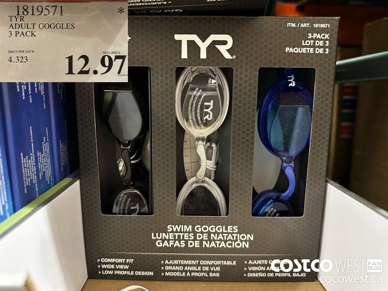 1819571 TYR ADULT GOGGLES 3 PACK 16+ $12.97