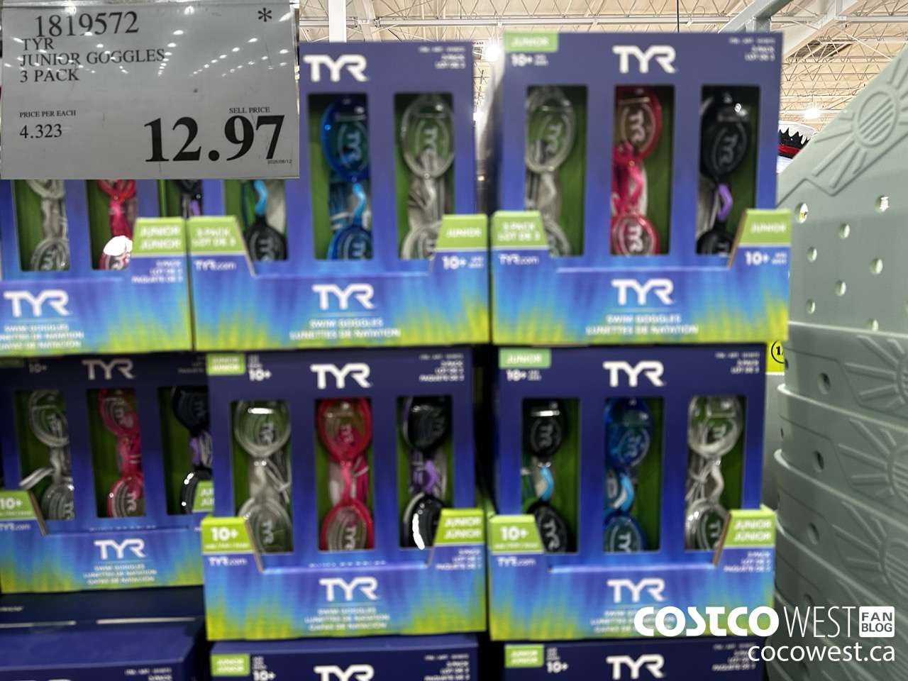 1819572 TYR JUNIOR GOGGLES 3 PACK $12.97