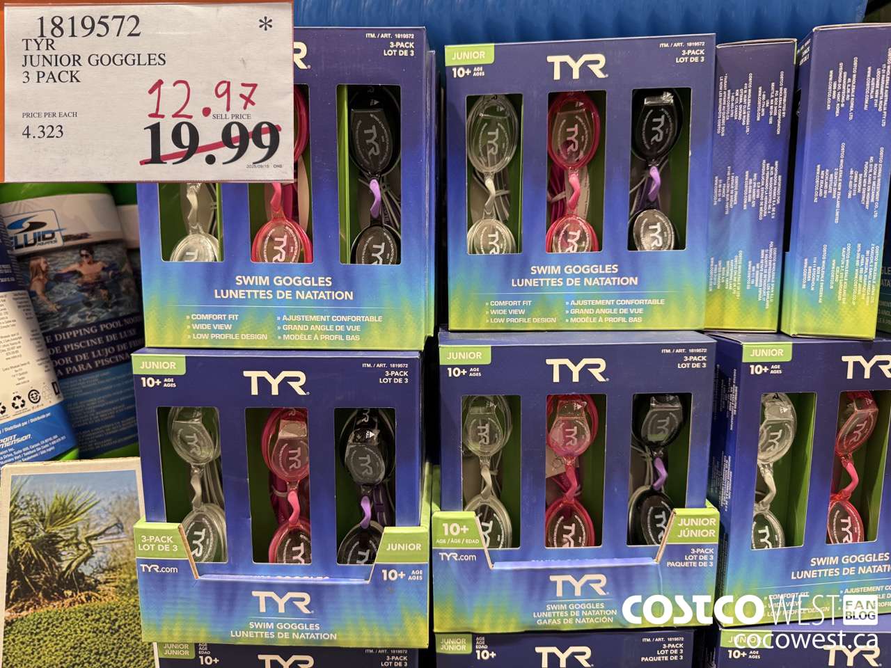 1819572 TYR JUNIOR GOGGLES 3 PACK $12.97