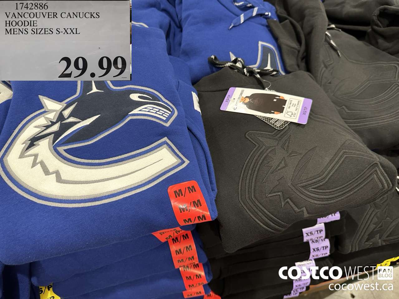1742886 VANCOUVER CANUCKS HOODIE SIZES S-XXL $29.99