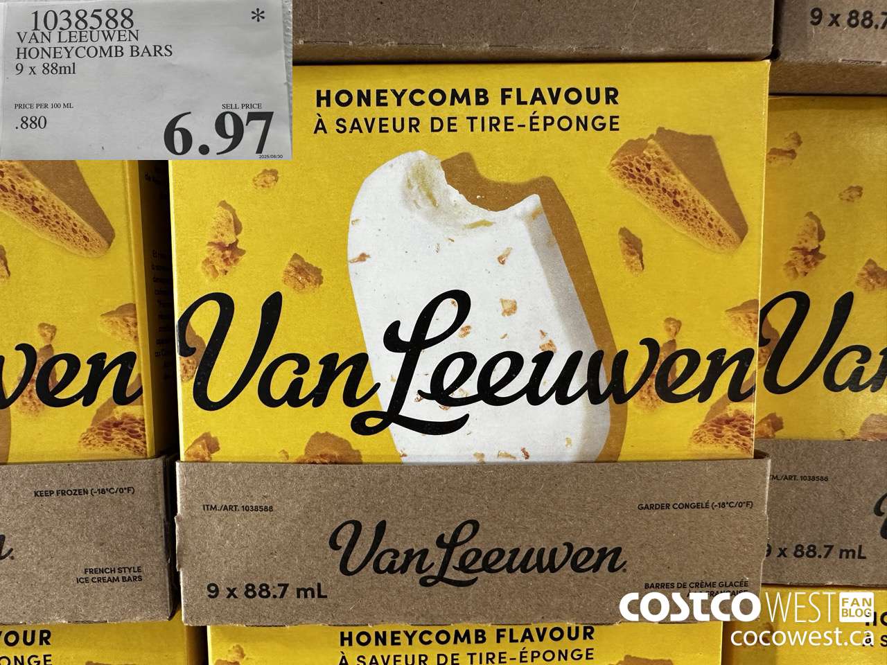 1038588 VAN LEEUWEN HONEYCOMB BARS 9 X 88ML $6.97