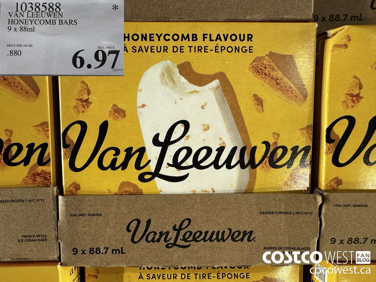 1038588 VAN LEEUWEN HONEYCOMB BARS 9 X 88ML $6.97