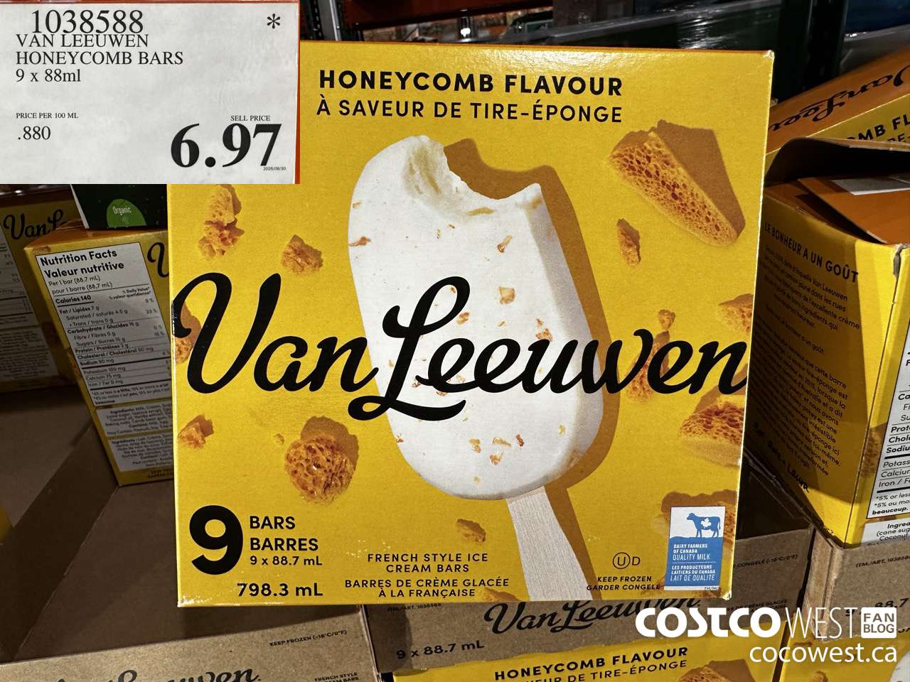 1038588 VAN LEEUWEN HONEYCOMB BARS 9 X 88ML $6.97