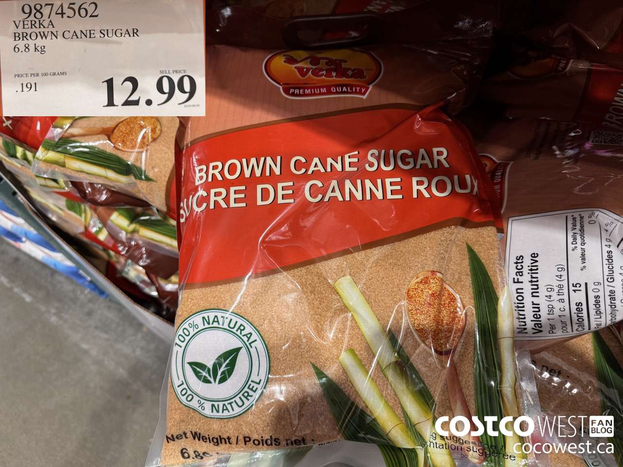 9874562 VERKA BROWN SUGAR 6.8KG $12.99