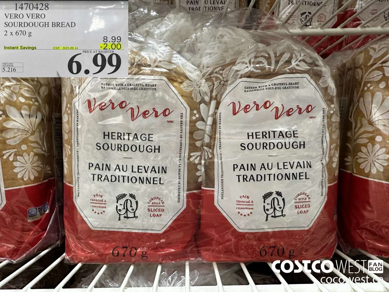 1470428 VERO VERO SOURDOUGH BREAD 2 x 670 g ($2.00 INSTANT SAVINGS EXPIRES ON 2025-09-14) $6.99