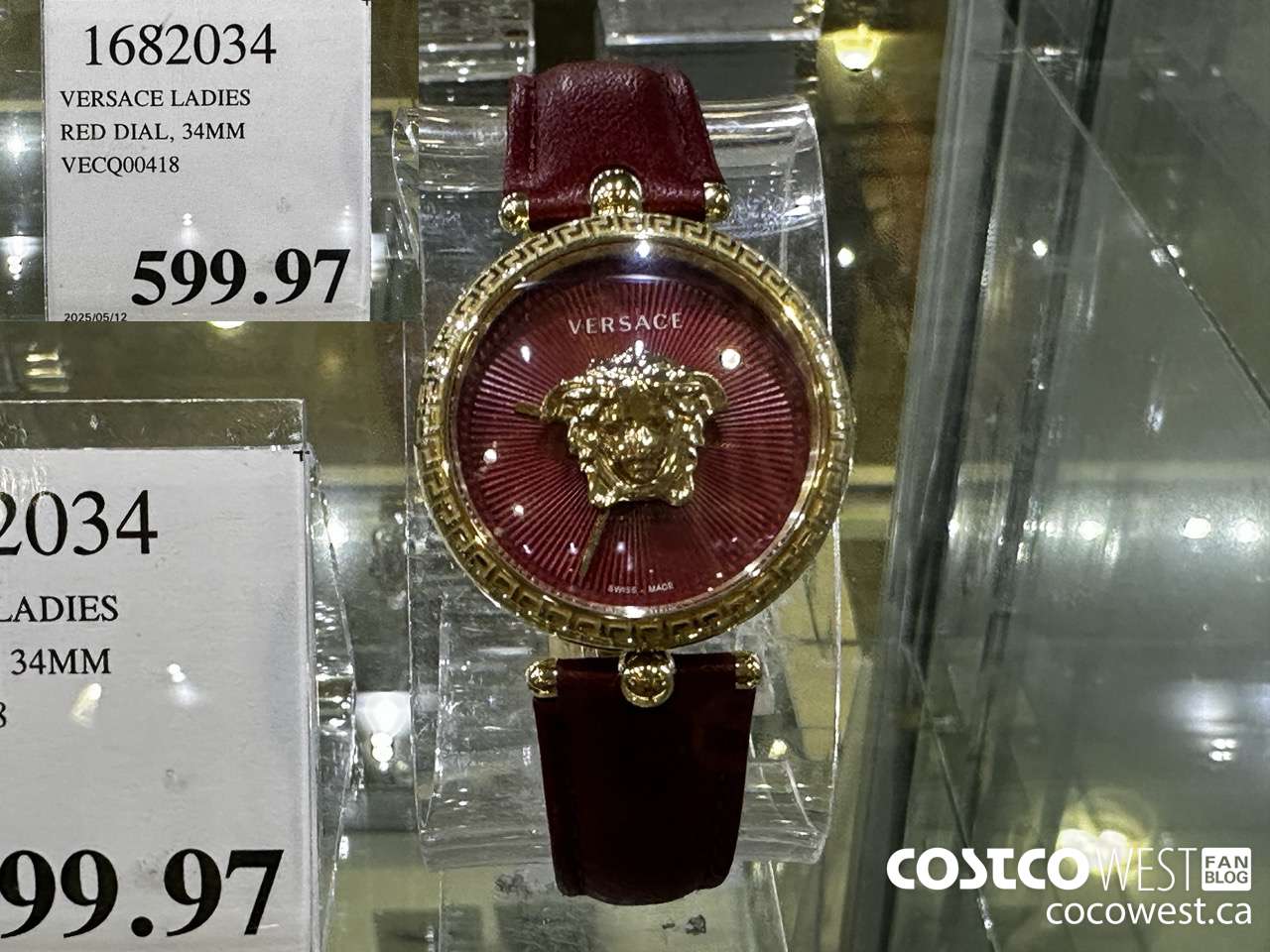1682034 VERSACE LADIES RED DIAL 34MM VECQ00418 $599.97