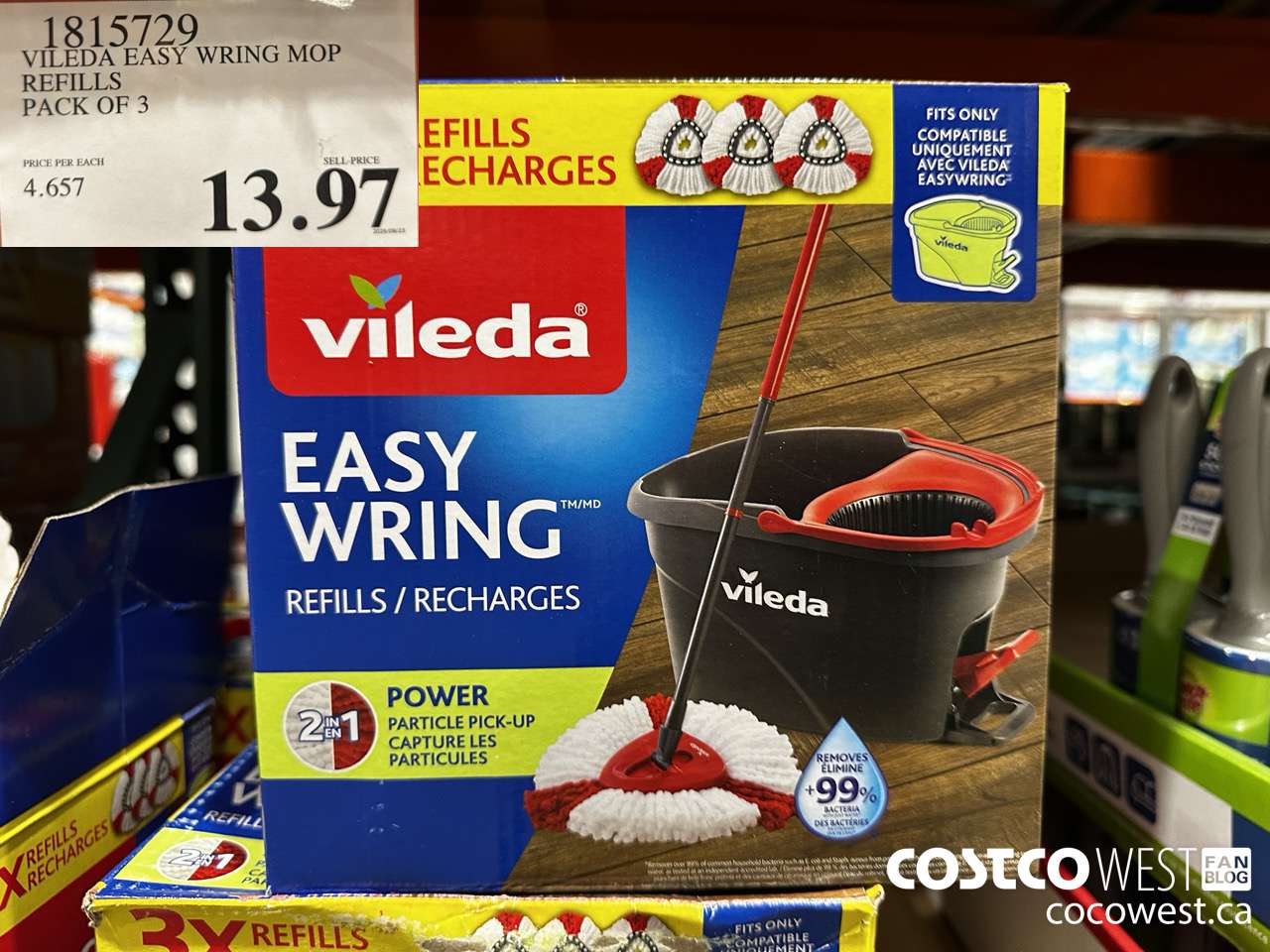 1815729 VILEDA EASY WRING MOP REFILLS PACK OF 3 $13.97