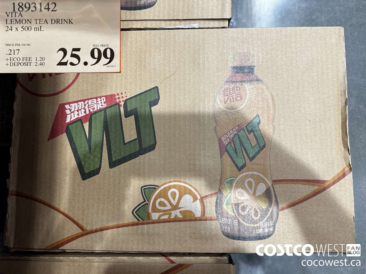 1893142 VITA LEMON TEA DRINK 24 X 500ML $25.99