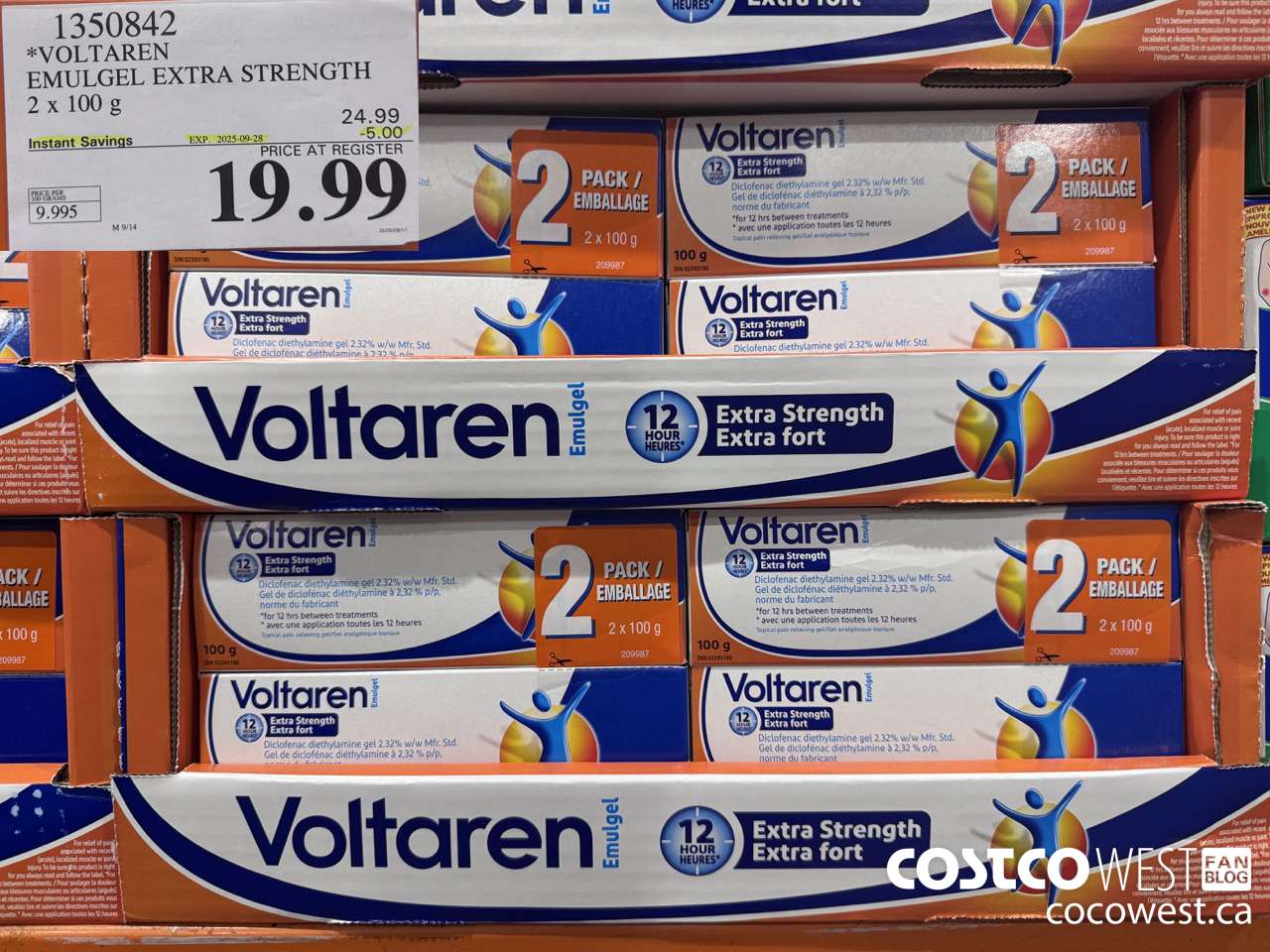 1350842 VOLTAREN EMUGEL ES 2 X 100 G ($5.00 INSTANT SAVINGS EXPIRES ON 2025-09-28) $19.99