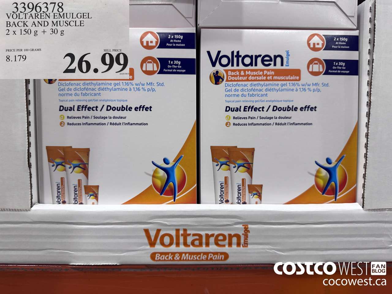 3396378 VOLTAREN EMULGEL BACK AND MUSCLE PAIN 2 X 150g + 30g $26.99