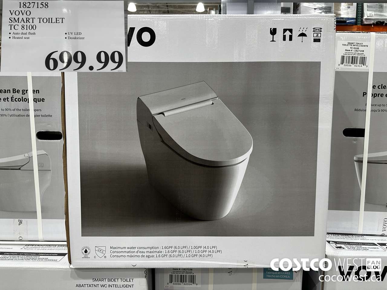 1827158 VOVO SMART TOILET TC 8100 $699.99