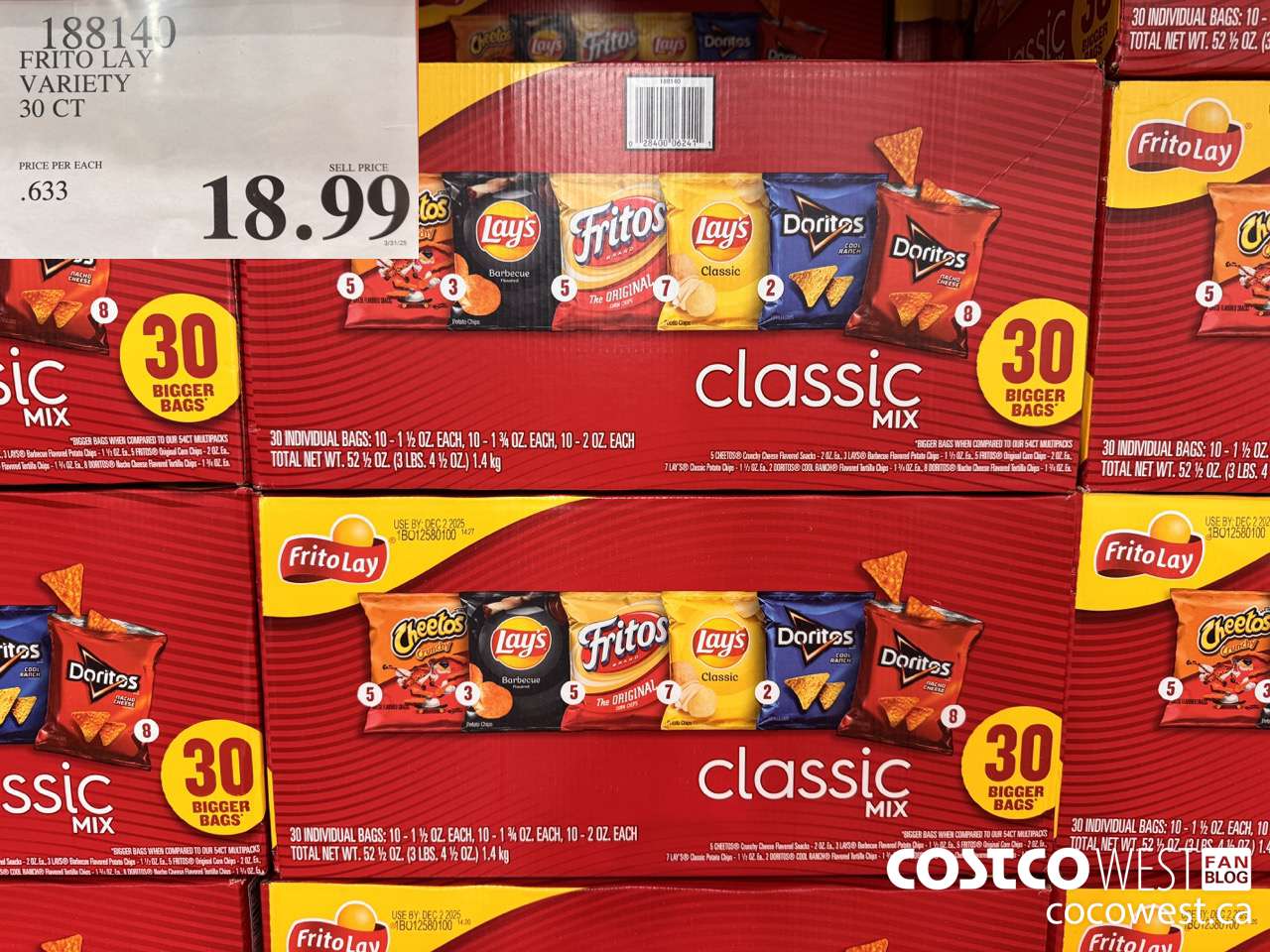 188140 VRITO LAY VARIETY 30 CT $18.99