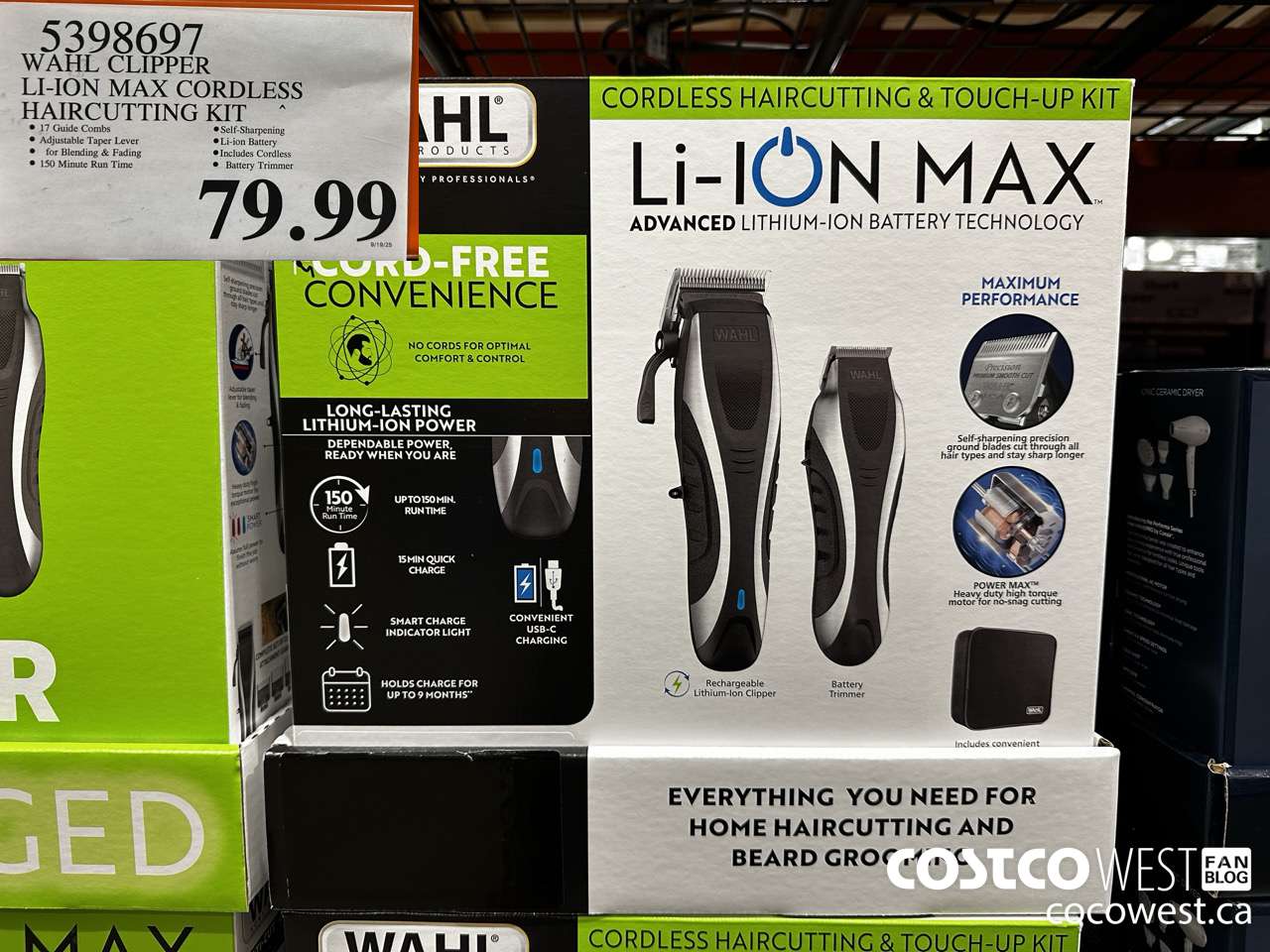 3398697 WAHL CLIPPER LI-ION MAX CORDLESS HAIRCUTTING KIT $79.99