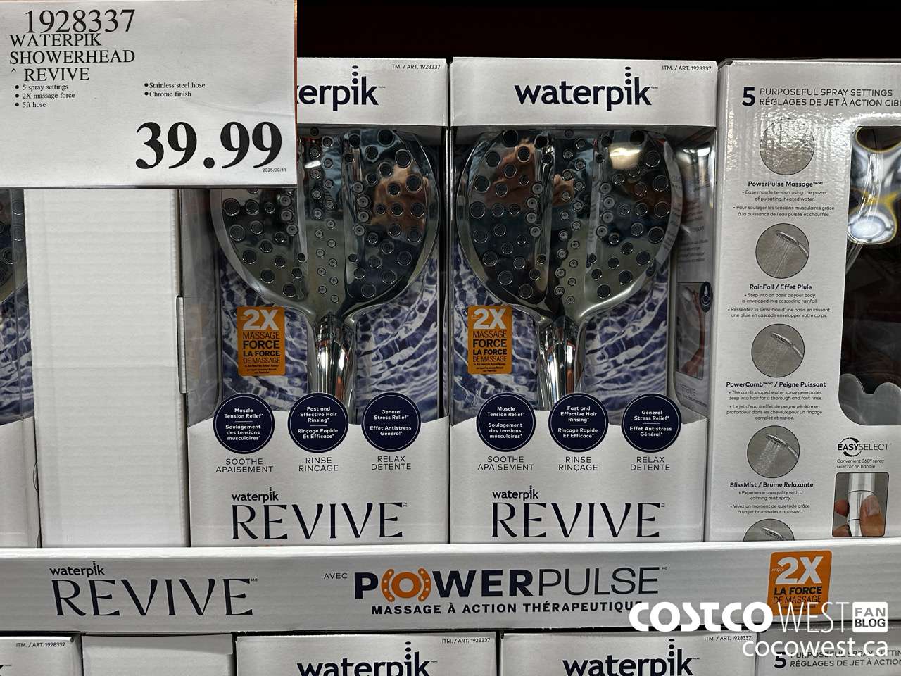 1928337 WATERPIK SHOWERHEAD REVIVE $39.99