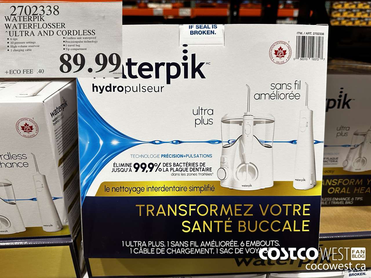 2702338 WATERPIK WATERFLOSSER ULTRA AND CORDLESS $89.99