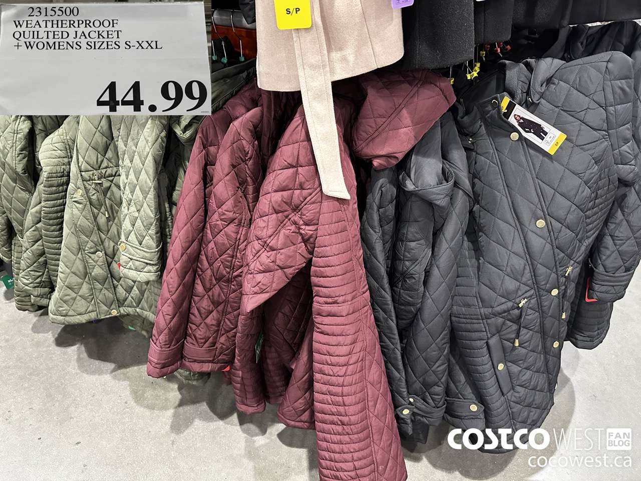 2315500 WEATHERPROOF QUILTED JACKET WOMENS SIZES S-XXL $44.99