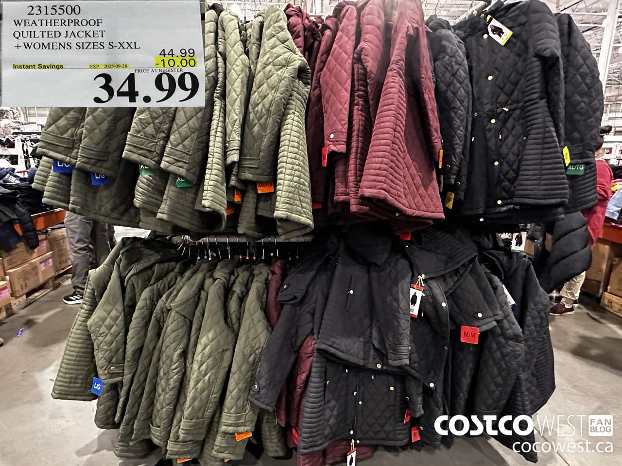 2315500 WEATHERPROOF QUILTED JACKET WOMENS SIZES S-XXL ($10.00 INSTANT SAVINGS EXPIRES ON 2025-09-28) $34.99