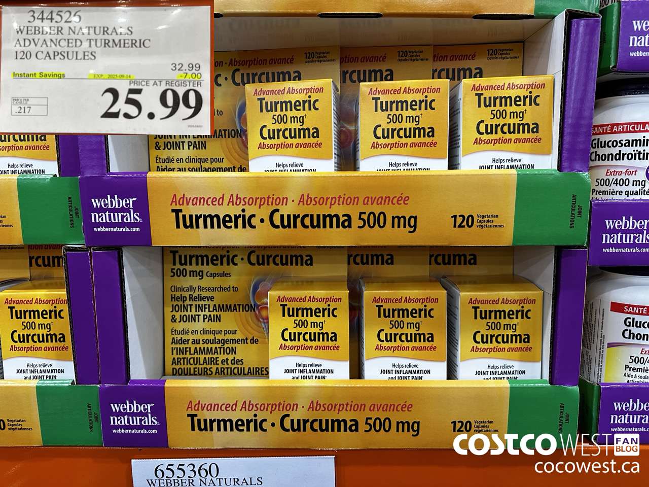 344526 WEBBER NATURALS ADVANCED TURMERIC 120 CAPSULES ($7.00 INSTANT SAVINGS EXPIRES ON 2025-09-14) $25.99