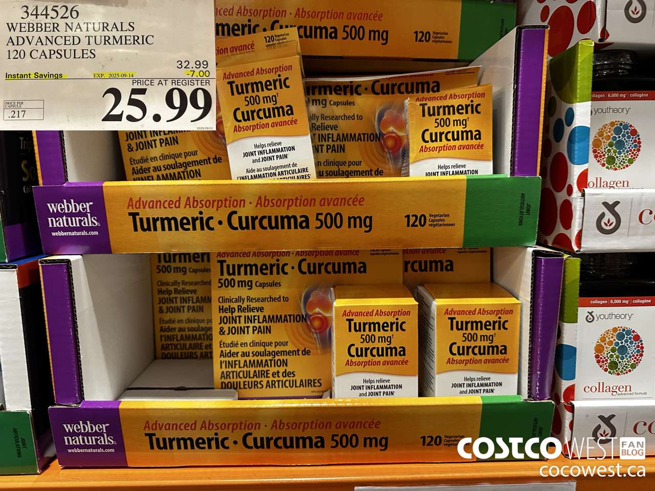 344526 WEBBER NATURALS ADVANCED TURMERIC 120 CAPSULES ($7.00 INSTANT SAVINGS EXPIRES ON 2025-09-14) $25.99