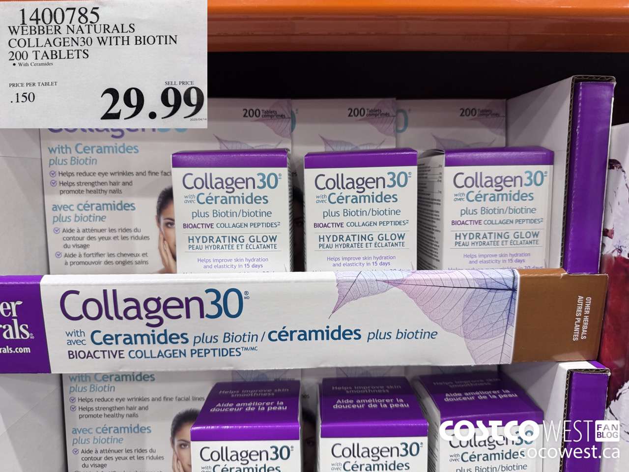 1400785 WEBBER NATURALS COLLAGEN30 WITH BIOTIN & CERAMIDES 200 TABLET $29.99