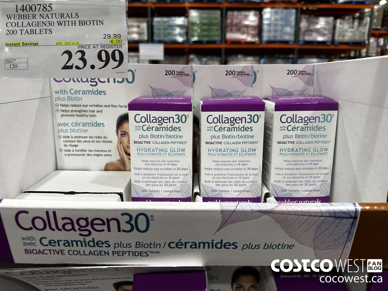 1400785 WEBBER NATURALS COLLAGEN30 WITH BIOTIN & CERAMIDES 200 TABLET ($6.00 INSTANT SAVINGS EXPIRES ON 2025-10-26) $23.99