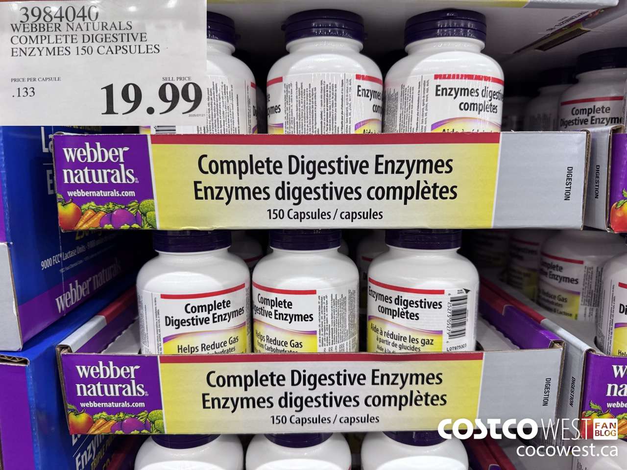3984040 WEBBER NATURALS COMPLETE DIGESTIVE ENZYMES 150 CAPSULES $19.99