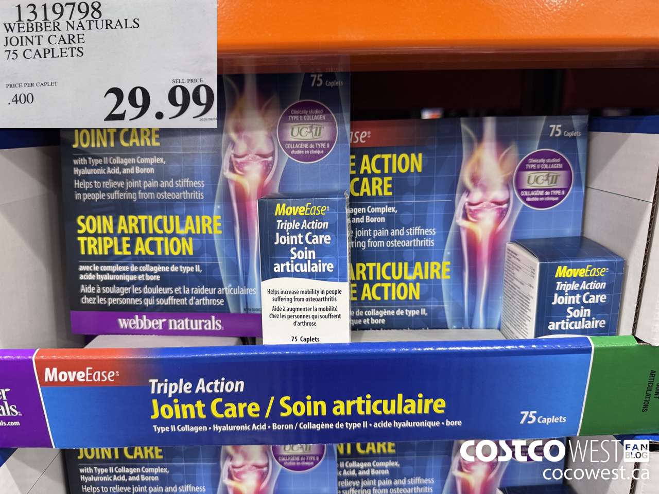 1319798 WEBBER NATURALS MOVEEASE TRIPLE ACTION JOINT 75 CAPLETS $29.99