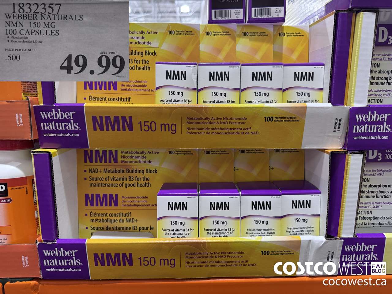 1832357 WEBBER NATURALS NMN 150MG 100 CAPSULES $49.99