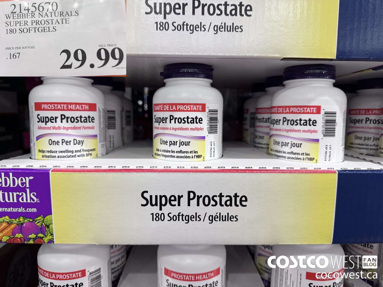 2145670 WEBBER NATURALS SUPER PROSTATE ADVANCED FORMULA 180 SOFTGELS $29.99