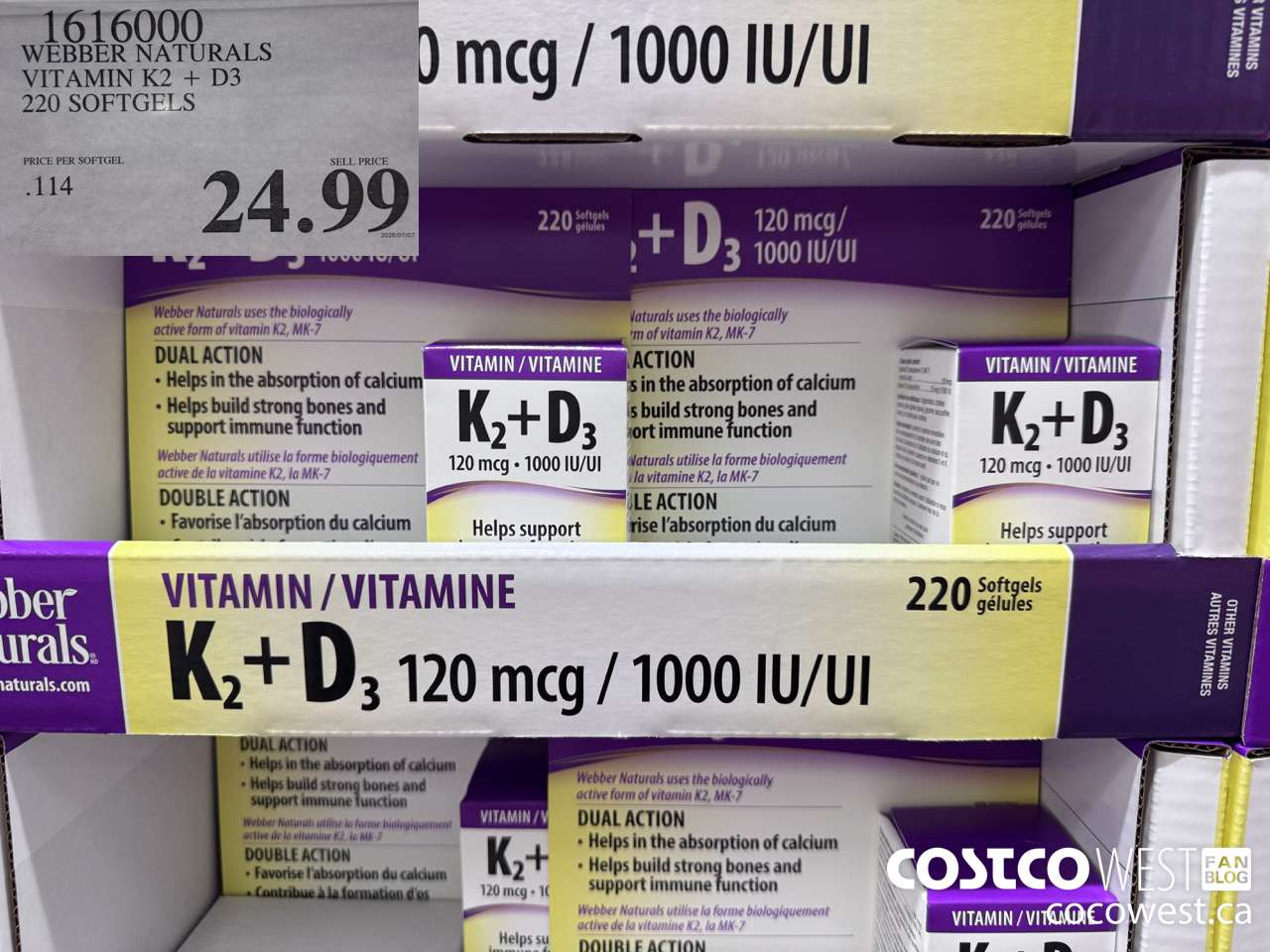 1616000 WEBBER NATURALS VITAMIN K2+D3 220 SOFTGELS $24.99