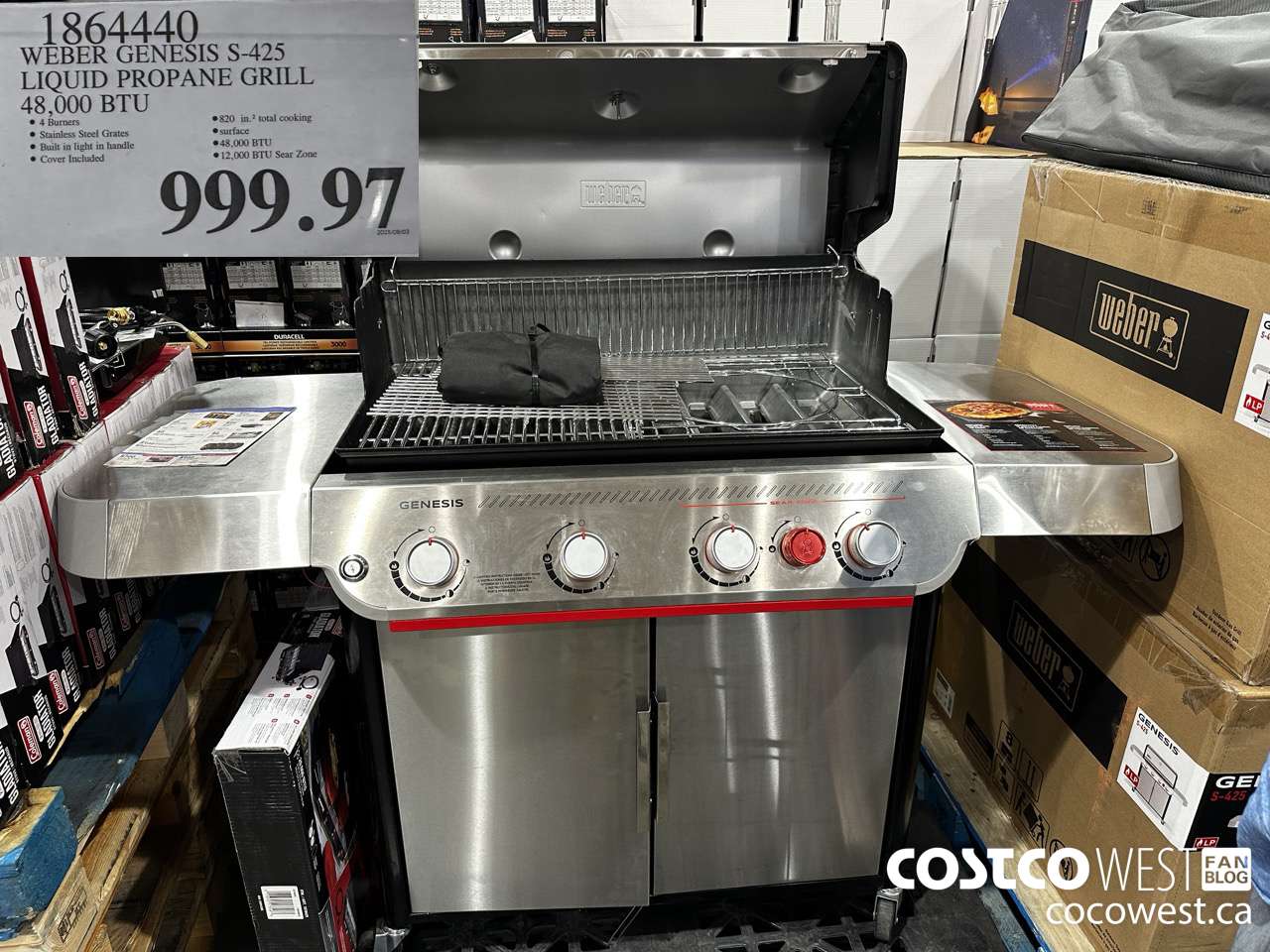 1864440 WEBER GENESIS S-425 LIQUID PROPANE GRILL 48,000 BTU $999.97