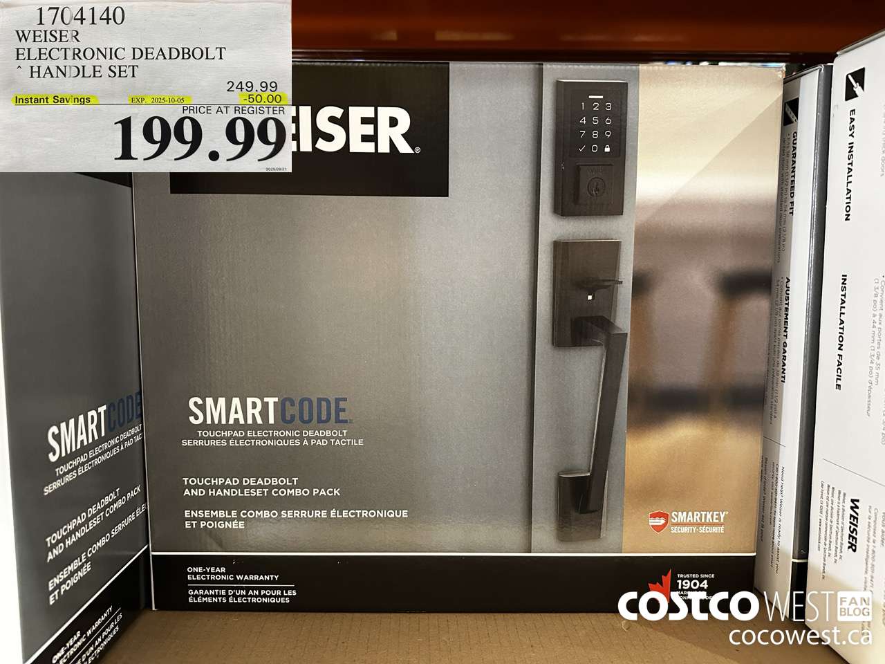 1704140 WEISER ELECTRONIC DEADBOLT HANDLE SET ($50.00 INSTANT SAVINGS EXPIRES ON 2025-10-05) $199.99