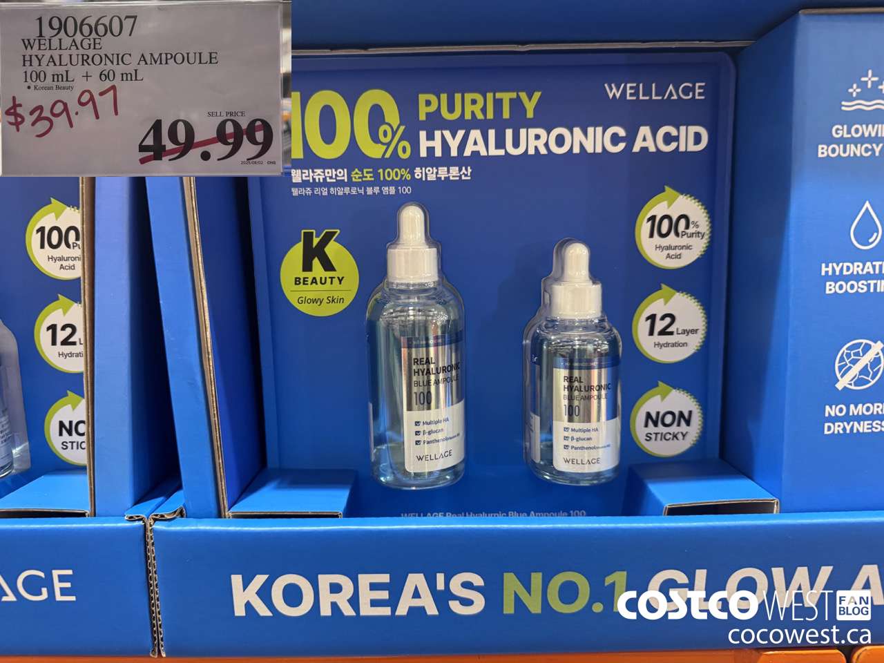 1906607 WELLAGE HYALURONIC AMPOULE 100ML + 60ML $39.97