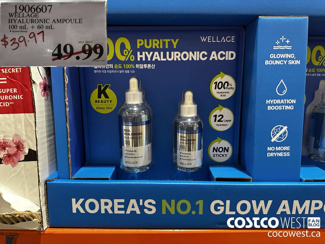 1906607 WELLAGE HYALURONIC AMPOULE 100ML + 60ML $39.97