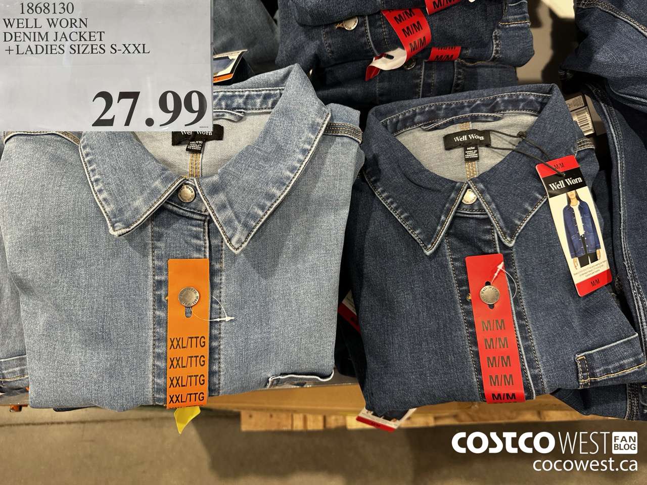 1868130 WELL WORN DENIM JACKET LADIES SIZES S-XXL $27.99