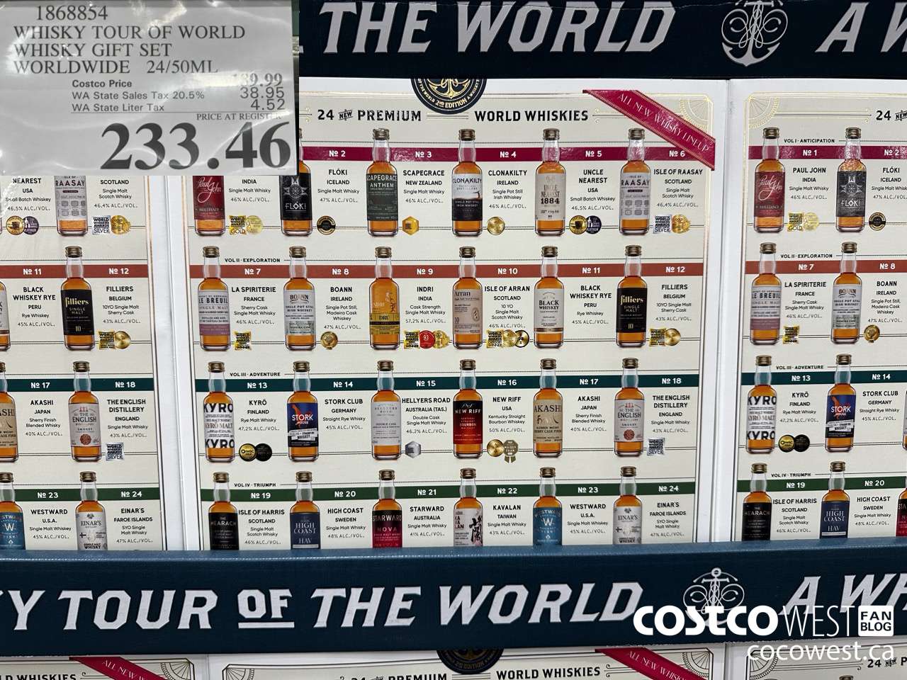 1868854 WHISKY TOUR OF THE WORLD WHISKY GIFT SET WORLDWIDE 24/50ML $233.46