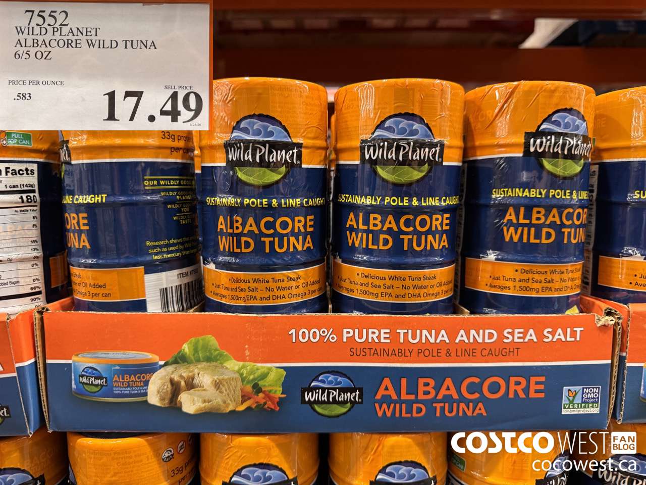 7552 WILD PLANET ALBACORE WILD TUNA 6/5 OZ $17.49
