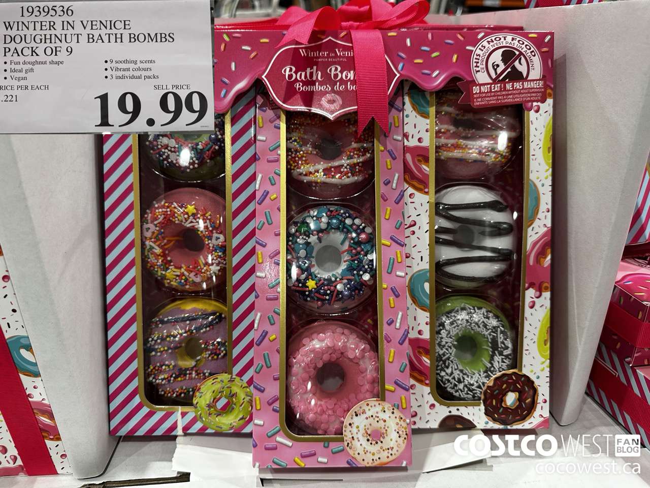 1939536 WINTER IN VENICE DOUGHNUT BATH BOMBS PACK OF 9 $19.99