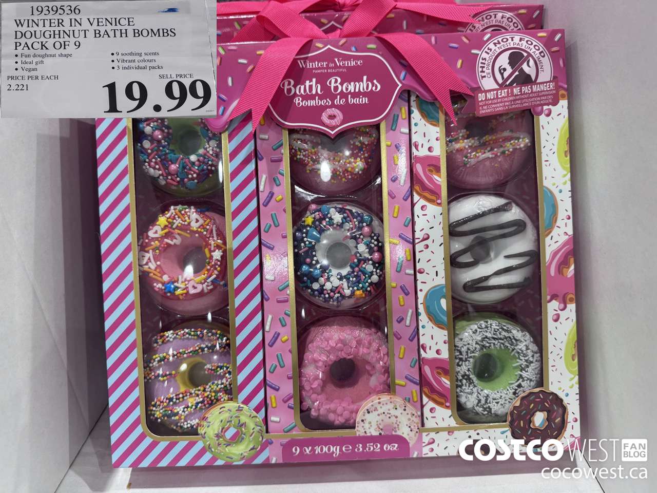 1939536 WINTER IN VENICE DOUGHNUT BATH BOMBS PACK OF 9 $19.99