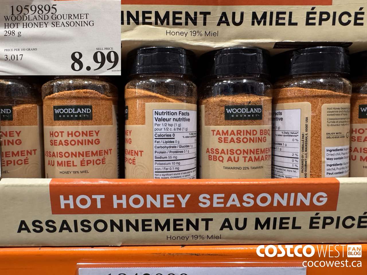 1959895 WOODLAND GOURMET HOT HONEY SEASONING 298G $8.99