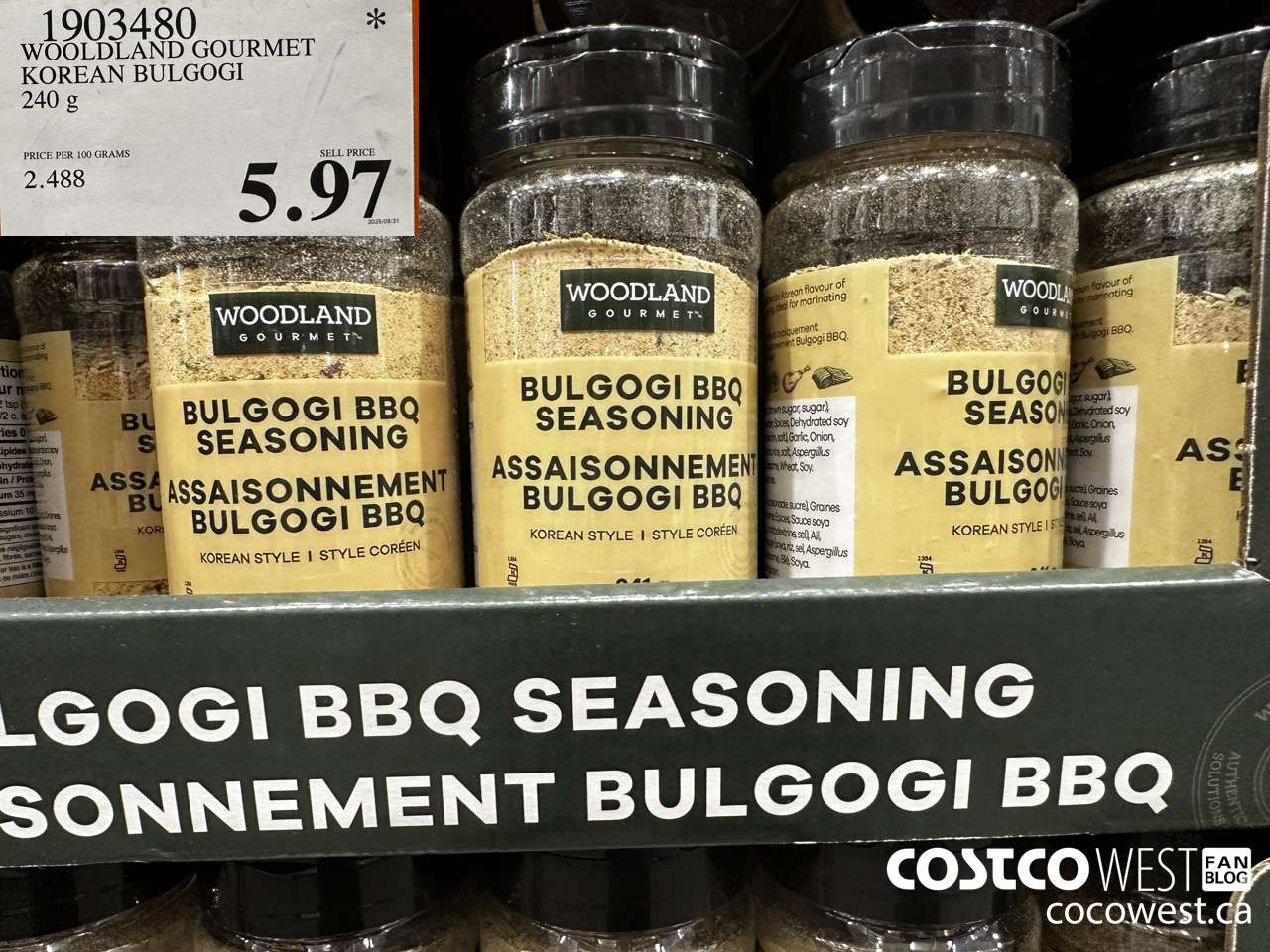 1903480 WOODLAND GOURMET KOREAN BULGOGI 240G $5.97