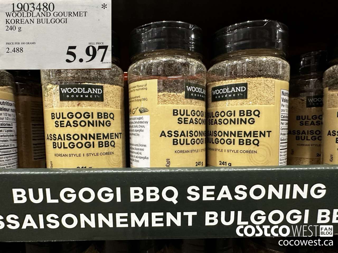 1903480 WOODLAND GOURMET KOREAN BULGOGI 240G $5.97