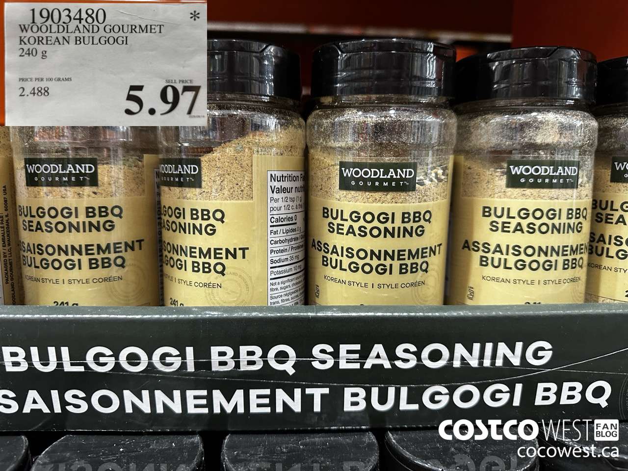 1903480 WOODLAND GOURMET KOREAN BULGOGI 240G $5.97