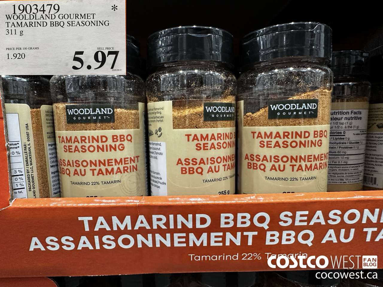 1903479 WOODLAND GOURMET TAMARIND BBQ SEASONING 311G $5.97