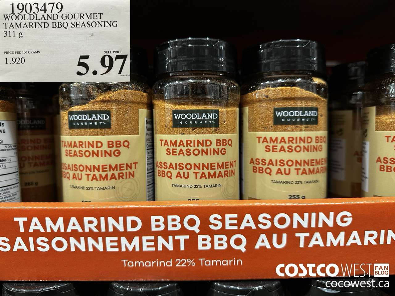 1903479 WOODLAND GOURMET TAMARIND BBQ SEASONING 311G $5.97